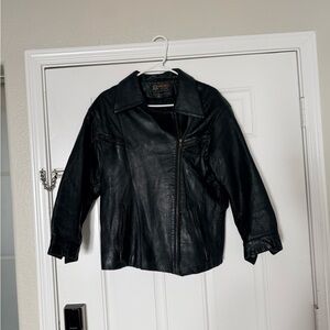 Paramita Capachi Genuine Leather Jacket Black Moto Zip Women’s Vintage